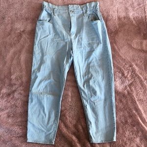 Madewell sz 33 mom style light wash paper bag jean